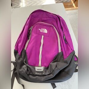 The north face vault purple backpack.